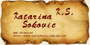 Katarina Soković vizit kartica
